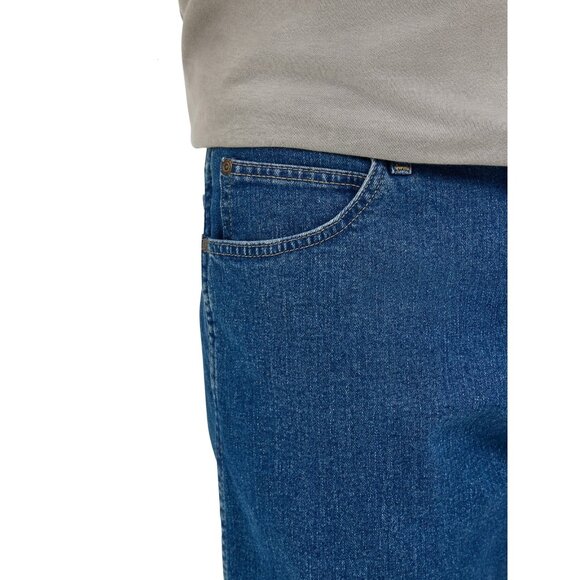 Wrangler Men's and Big Men's Relaxed Fit Five Pocket Denim Short, Size 38, Blue - Picture 4 of 5